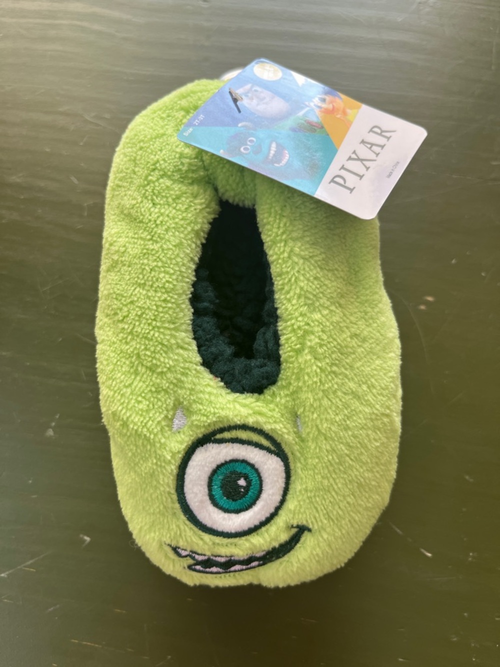 Pixar Mike Wazowski Green Plush Slipper